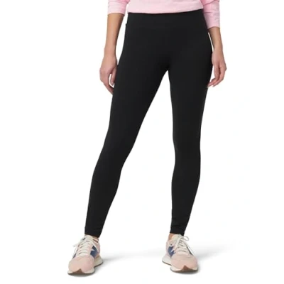Image of HUE Women&#039;s Ultra Leggings with Wide Waistband, Full and Capri Length, Black, Large