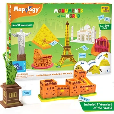 Image of Imagimake Mapology Monuments of World 3D Puzzles for Kids Toys &amp; Games, Learning Educational Gifts Kids, Boys Girls Age 5, 6, 7, 8, 9, 10, 11, 12 Years Old