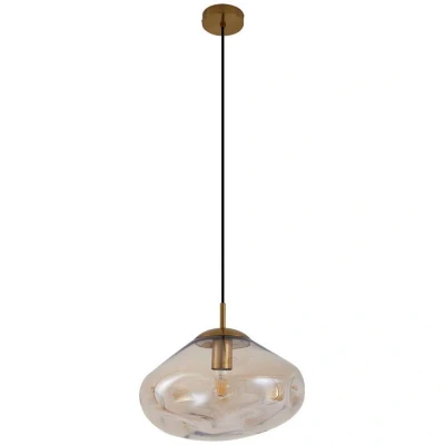 Image of Lindby pendant light Lelia, amber, glass, Ø 35 cm
