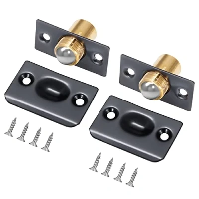 Image of Ball Door Catches for Cabinet, Adjustable Stainless Steel Roller Latches Spring Hardware Cupboard Closet Top (2 Pack)
