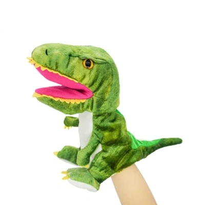 Image of lilizzhoumax Simulation Dinosaur Hand Puppet Plush Toy, Stuffed Animal Dinosaur, Cute Role Playing, Child Interactive Early Education Toys Home Decoration Toys, Gift for Kids