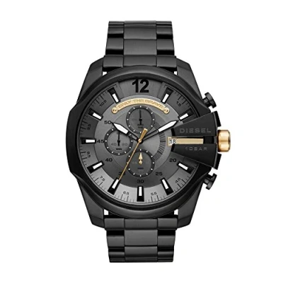 Image of Diesel Watch for Men Mega Chief, Quartz Chronograph Movement, 59 mm Black Stainless Steel Case with a Strap, DZ4479