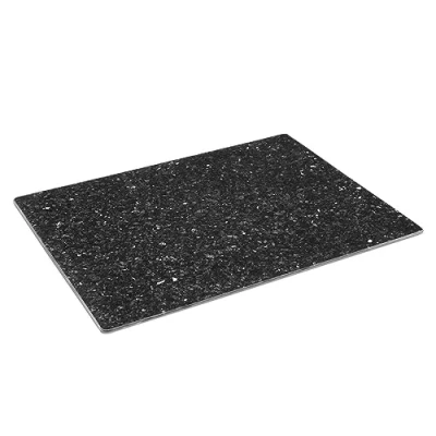 Image of Muldale Black Granite Effect Chopping Board Toughened Glass Worktop Saver Non Slip Heat Resistant for Protecting Work Surfaces 40cm x 30cm