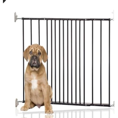 Image of Safetots Extending Metal Pet Safety Gate, 62.5cm 106.8cm, Black, Dog Stair Barrier for Puppy