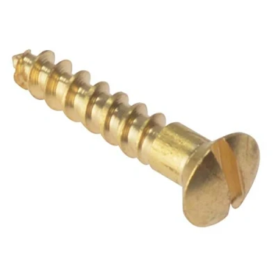 Image of Forgefix RAH346BR Solid Brass Raised Head Slotted Wood Screw