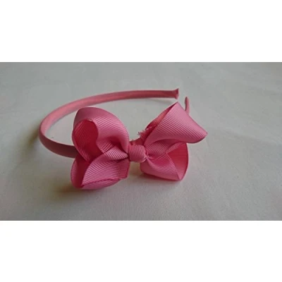 Image of Alice Band With Bow Girls Ribbon Hair Headband (Red)