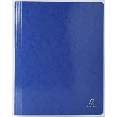 Image of Exacompta Ref 380807B Iderama Collection Flat Bar Files 240 x 320mm in Size, Suitable for A4 Documents, 355gsm Glossy Coated Pressboard Dark Blue (Pack of 25)