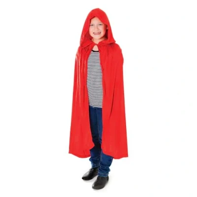 Image of Bristol Novelty CC173 Halloween Velvet Hooded Cloak Costume, Red, One Size