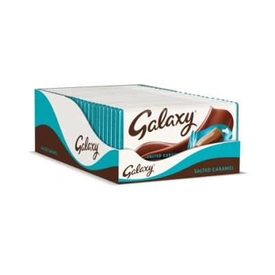 Image of Galaxy Chocolate Bar, Salted Caramel &amp; Milk Chocolate, 135g Pack of 24