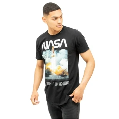 Image of Nasa Men&#039;s Lift Off T Shirt, Black, XX Large