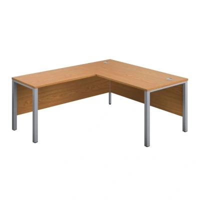 Image of 1800X800 Goal Post Left Hand Return Desk Nova Oak Silver