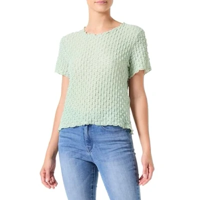 Image of VERO MODA Women&#039;s Vmshelby SS O Neck Short top VMA Noos, Smoke Green, XS