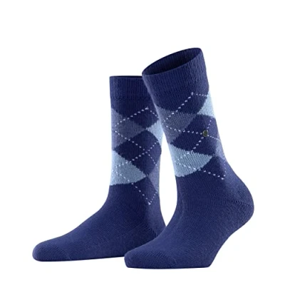 Image of Women&#039;s 1 Pair Burlington Whitby Extra Soft Argyle Socks Blue 3.5 7 Ladies