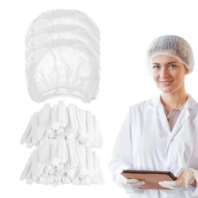 Image of CACAZI 500 Pcs Disposable Hat Nets, Hair Nets for Catering, Elastic Bouffant Caps Men &amp; Women, Head Cover Healthcare, Food Industry Beauty Services
