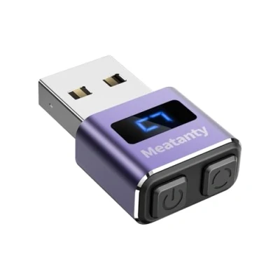 Image of meatanty Metal Tiny Mouse Jiggler, USB Mover Undetectable, Automatic Shaker with Screen, 3 Modes Moving Device, Wiggler Giggler Toggler Keep Computer/PC/Laptop Active Office Work Silver