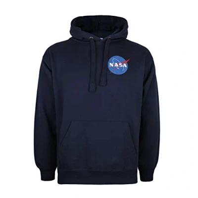 Image of Nasa Men&#039;s Small CORE Logo Hoodie, Blue (Navy NVY), X (Size:X Large)