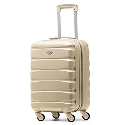 Image of Flight Knight Lightweight 4 Wheel ABS Hard Case Suitcases Cabin Carry On Hand Luggage Approved for Over 35 Airlines Including easyJet, Maximum Size KLM &amp; Air France 55x35x25cm