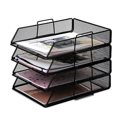 Image of EXERZ Paper Sorter/Tray/Desk Organiser/File Holder 4PCS Pack Wire Mesh Office, School