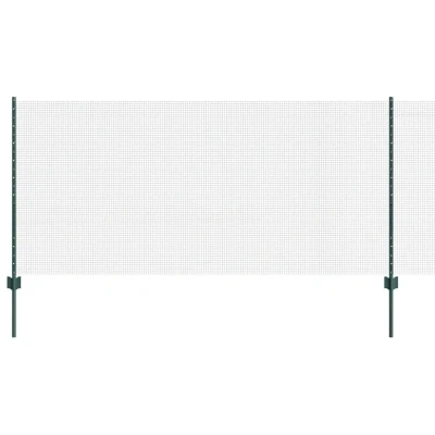 Image of vidaXL Garden Fence Set of 2 Green Metal 10 x 1 m