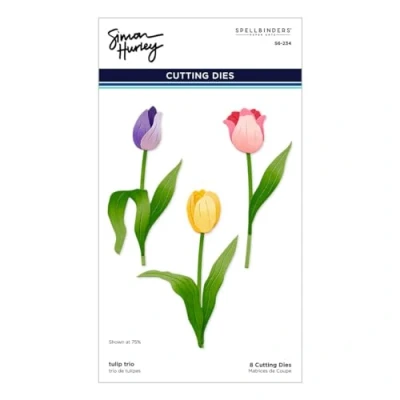 Image of Spellbinders Trio Etched Dies from The Tulip Garden Collection by Simon Hurley, Metal, ONE