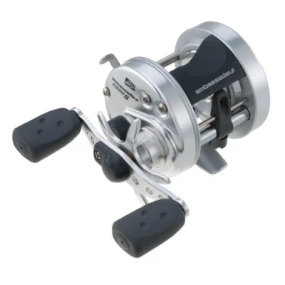 Image of Abu Garcia Ambassadeur S Conventional Reel, Size 5500 (1292732), 1 Stainless Steel Ball Bearings + Roller Bearing, Synthetic Star Drag, Max of 11lb 4.9kg,Silver