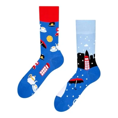 Image of Dedoles Unisex Socks for Women, Men &amp; Kids Cotton Funny Designs Football Bicycle Horses Plants Firefighter Gift Mismatched, Design: Great Britain, Colour: Multicolour, Size: 3 5 M / 2 4,5 W UK