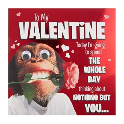 Image of Valentine Card from Hallmark Googly Eyed Chimp Design