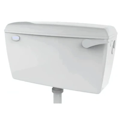 Image of Taps2Traps® High Quality Exposed Wall Mounted Lever Toilet Low Level Flushing Cistern Side Entry