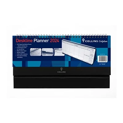 Image of Collins Colplan 2024 Diary Week to View Deskline Business Planner and Organiser January December Weekly CDL1 24 Blue