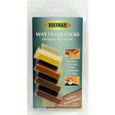 Image of Briwax Wax Stick Filler Original Natural Bees Beeswax Waxing Wood Furniture Repair Repairing Bar Medium Shades