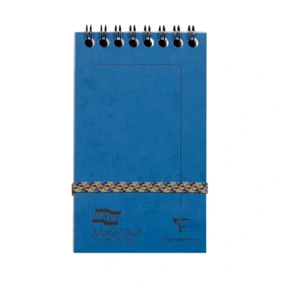 Image of Clairefontaine Ref 482/1154Z Europa Minor Pad Notepad (120 Pages) 12.2 x 7.6cm in Size, Top Wirebound, Lined Rulings, Premium Pressboard Cover, 90gsm Brushed Vellum Blue