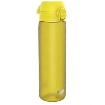Image of Ion8 500ml Water Bottle, BPA Free, Leakproof, Dishwasher Safe, Easy Open, Secure Lock, Clear Drinks Bottle for Boys &amp; Girls, Small Gym Sports Drinking 500ml, Trendy Yellow