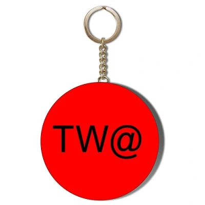 Image of Gift Insanity TW@ (TWAT) RED BACKGROUND 58mm CHAIN KEYRING