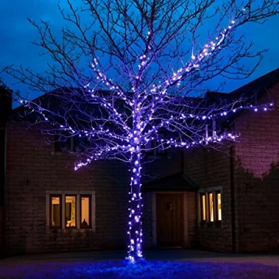 Image of Festive Lights ConnectGO Connectable Outdoor Fairy Mains Powered LED String Lighting Christmas, Garden, Wedding &amp; Party (Blue, 15m)