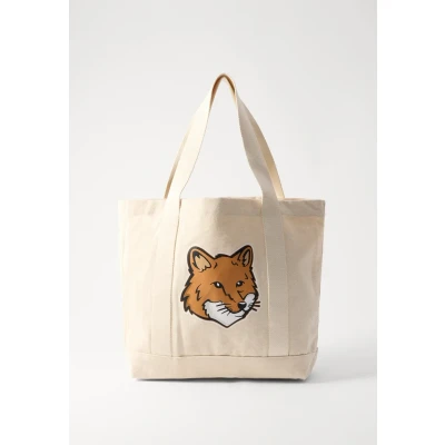 Image of Maison Kitsuné FOX HEAD Unisex Tote bag, Size: One Size, Ecru