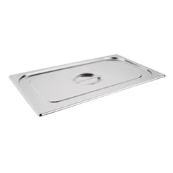 Image of Vogue Stainless Steel 1/1 Gastronorm Lid, GN 1/1, Silver, Compatible with all Sized Trays, Pan Lid Oven, Freezer &amp; Dishwasher Safe, K926