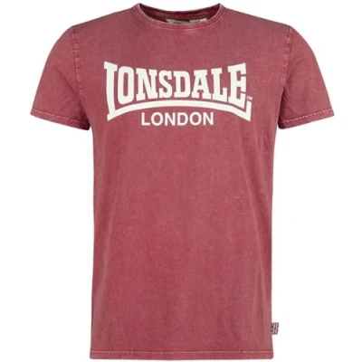 Image of Lonsdale Men&#039;s Stofa T Shrit, Red/Ecru, M