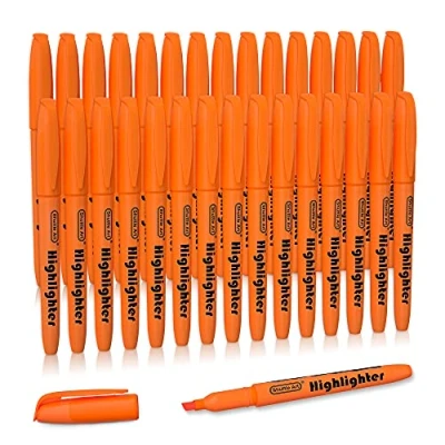 Image of Shuttle Art Highlighters, 30 Pack Highlighters Bright Colours, Orange Colours Chisel Tip Dry Quickly Non Toxic Highlighter markers for Adults Kids Highlighting in the Home School Office