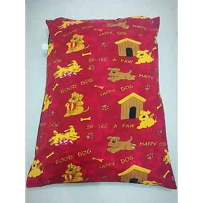 Image of AmigoZone Large and Extra Pet Dog Bed Zipped Removable &amp; Washable Complete Or Cover Only (Large Only, Shake A Paw Red)