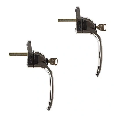 Image of Yale P 2YWHLCK40N PC Universal Window Handles, fits Right or Left Handed windows, 40mm spindle, Lockable, Visi Packed, suitable for PVCu Polished Chrome Finish, Pack of 2