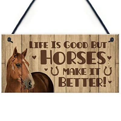 Image of RED OCEAN Stable Door Sign Horse Lover Gift Pony and Plaques For Women