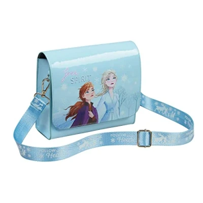 Image of Disney Girls Handbag, Shoulder Bag with Adjustable Strap Gifts (Light Blue Frozen)