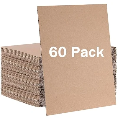 Image of HAKZEON 60 Pack A4 Corrugated Cardboard Sheets, 3mm Thick Flat Inserts for Mailing, DIY Crafts, Arts, Packaging, Brown