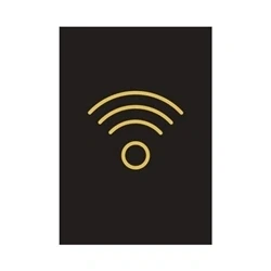 Image of Wireless Sign Rigid Plastic 105x150mm Black/Gold Y6698721