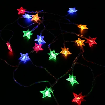 Image of HANCLLED Fairy String Lights 3M 20LED Star LED USB Powered Multicolor for Party Festival Christmas Decoration Lighting [Multicolor]