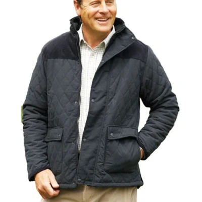 Image of Champion Mens Lewis Country Estate Quilted Fleece Coat Black 3XL