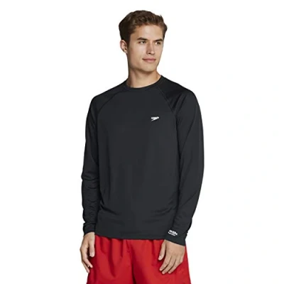 Image of Speedo Men&#039;s UV Swim Shirt Easy Long Sleeve Regular Fit