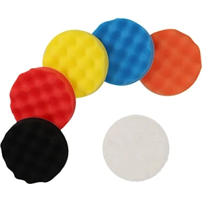 Image of cartrend 5 Washable sponges, Hood with Velcro Attachment and polishing Plate, Plastic, foam, Multicoloured, 125 mm Durchmesser