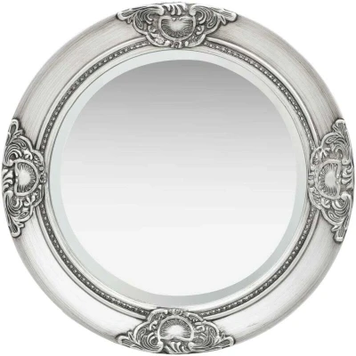 Image of vidaXL Wall Mirror Baroque Style 50 cm Silver
