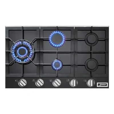 Image of Kaiser Avantgarde Pro Turbo Gas Hob 86cm Black Cooktop With 5 Burners